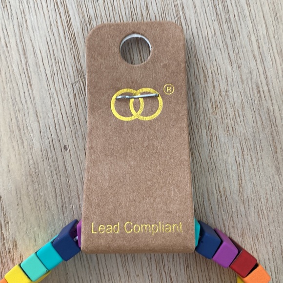 🎉HP🎉 Boutique Rainbow Enamel Block Stretch Bracelet 💗 Multi - Picture 10 of 11